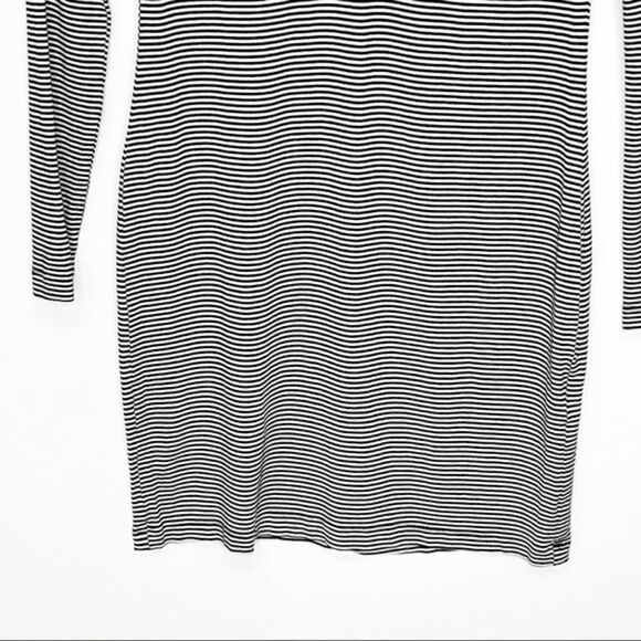 Trina Turk Striped Jersey Long Sleeve Dress Black White Size 0 - Picture 4 of 9